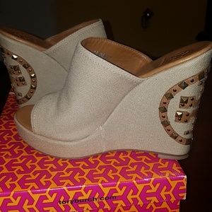 Tory Burch Canvas Wedge Slide